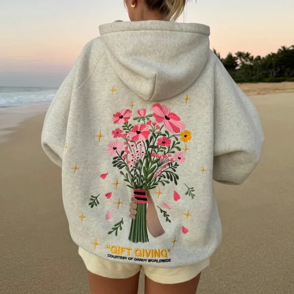 Dandy Gift Giving Floral Hoodie Size M - Picture 2 of 2